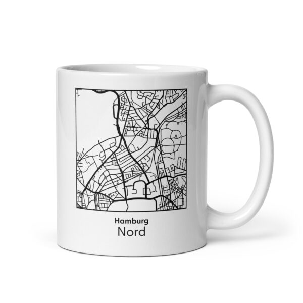 Nord Tasse – Straßenkarte Hamburg, quadratisch