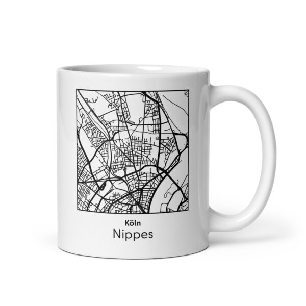 Nippes Tasse – Straßenkarte Köln, quadratisch
