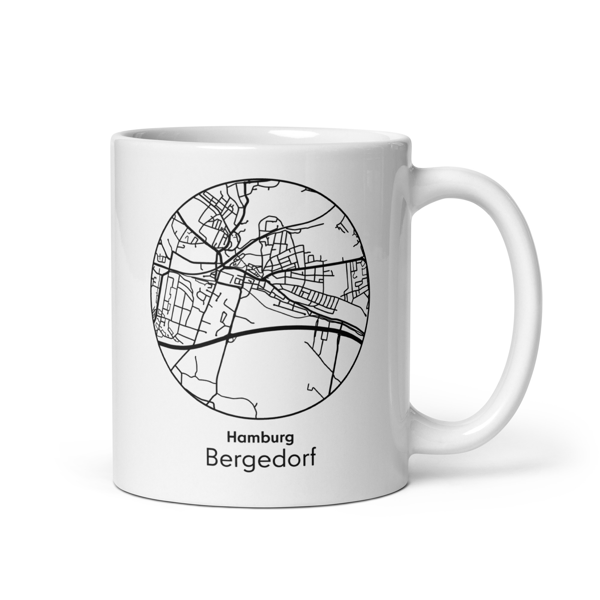 Bergedorf Tasse – Straßenkarte Hamburg, rund