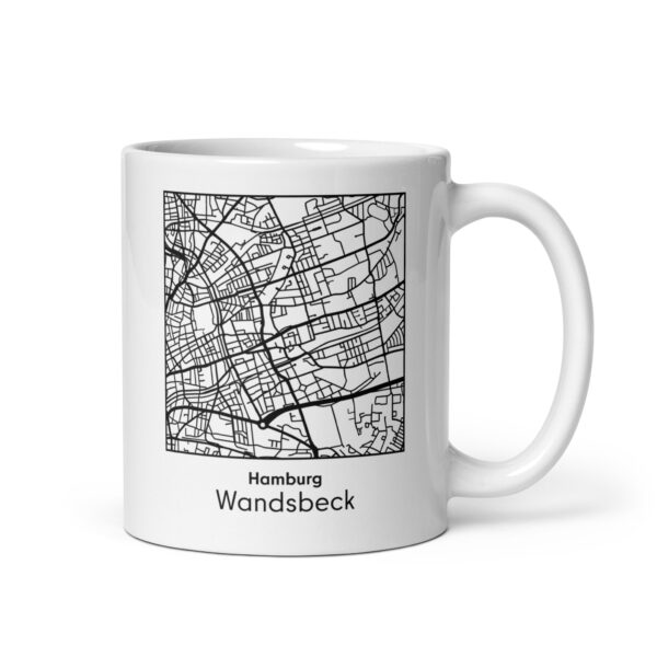 Wandsbeck Tasse – Straßenkarte Hamburg, quadratisch