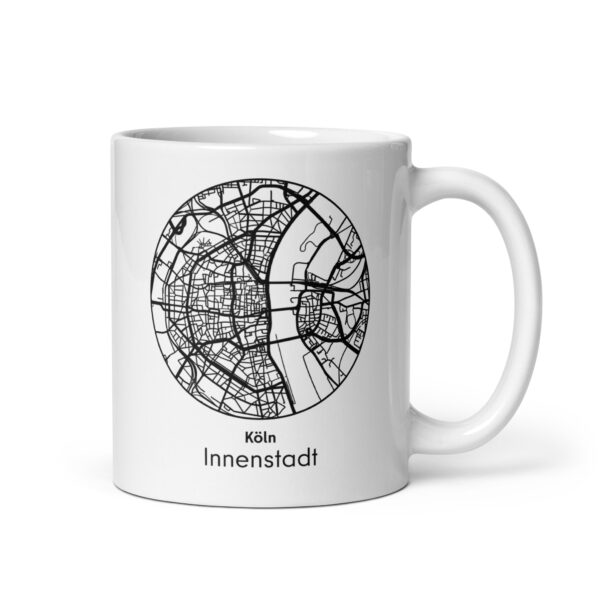 Innenstadt Tasse – Straßenkarte Köln, rund