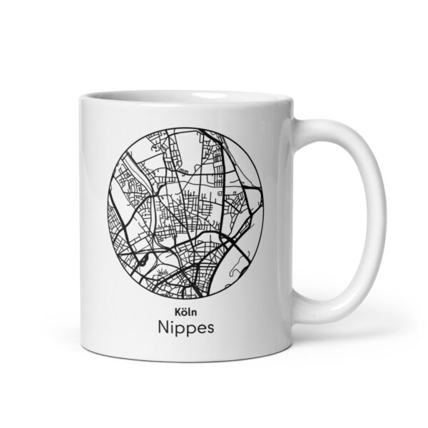 Nippes Tasse – Straßenkarte Köln, rund