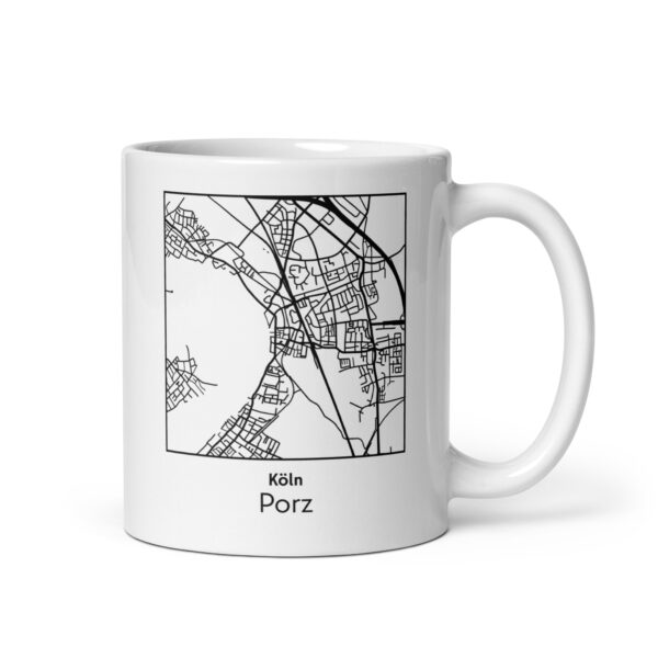 Porz Tasse – Straßenkarte Köln, quadratisch