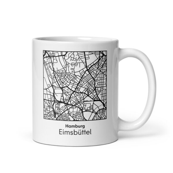 Eimsbüttel Tasse – Straßenkarte Hamburg, quadratisch