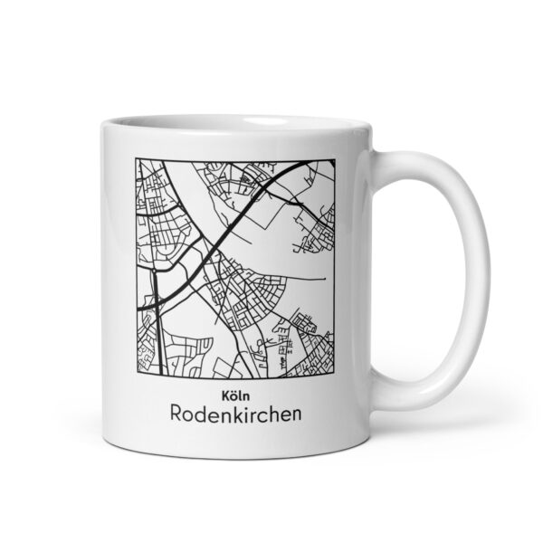 Rodenkrichen Tasse – Straßenkarte Köln, quadratisch