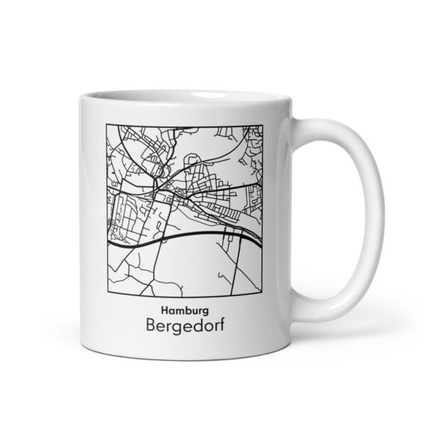 Bergedorf Tasse – Straßenkarte Hamburg, quadratisch