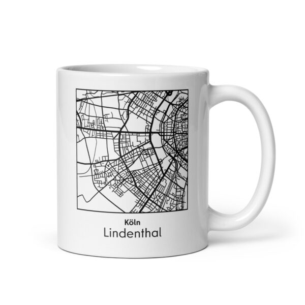 Lindenthal Tasse – Straßenkarte Köln, quadratisch