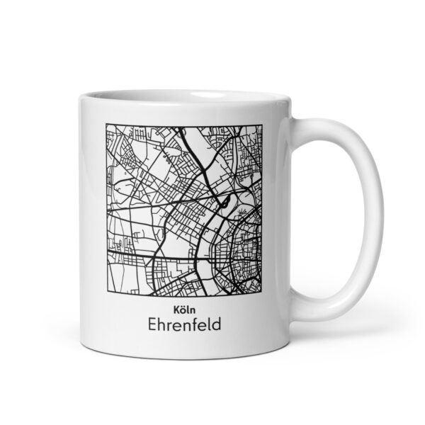 Ehrenfeld Tasse – Straßenkarte Köln, quadratisch