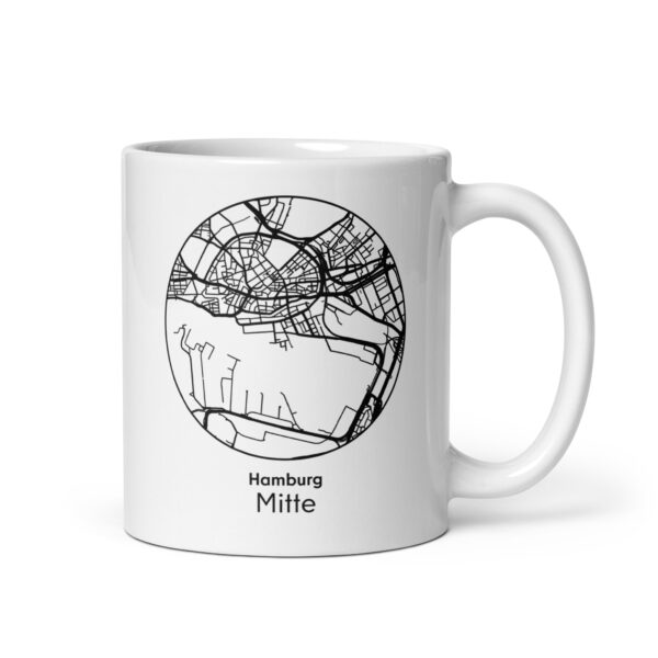 Mitte Tasse – Straßenkarte Hamburg, rund