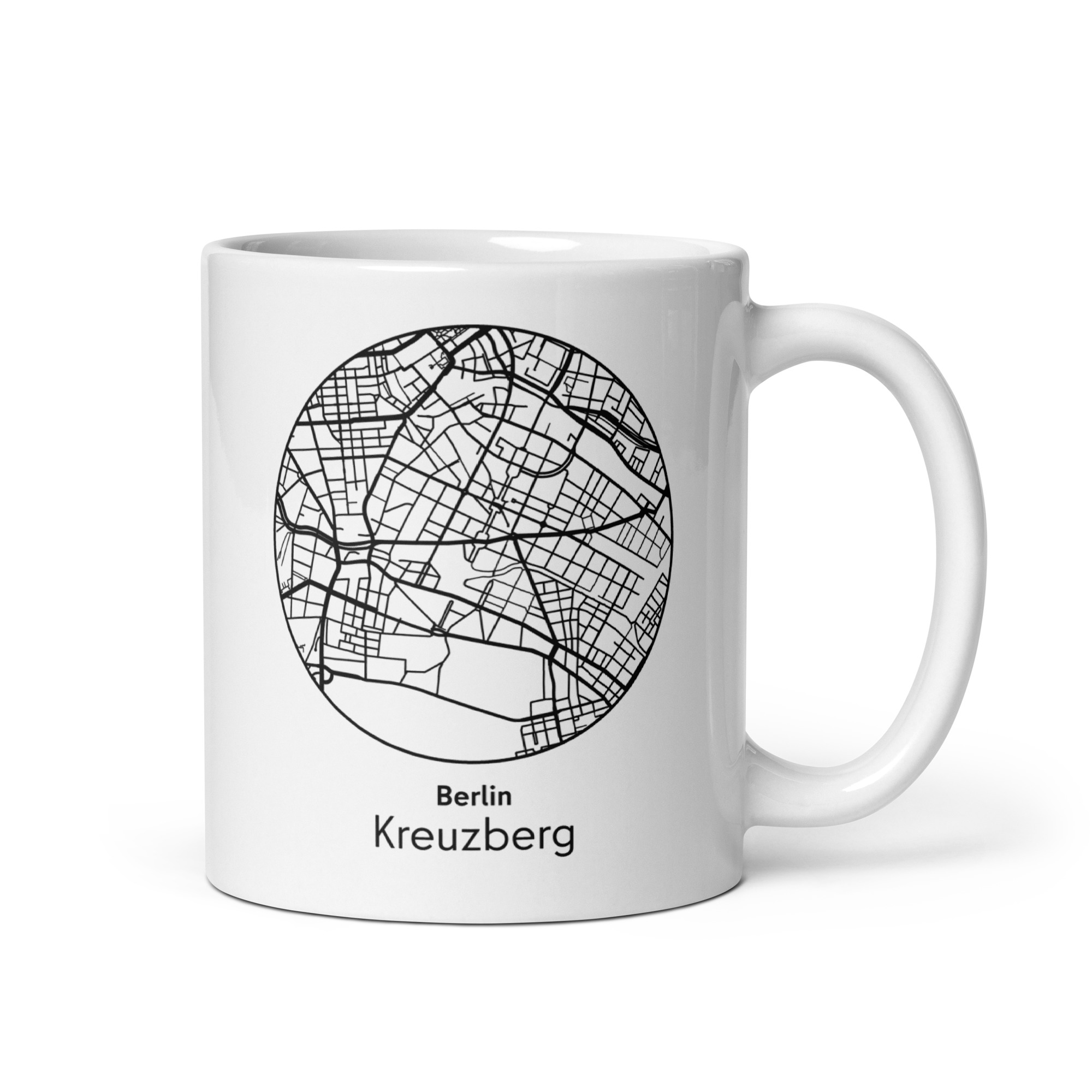 Kreuzberg Tasse – Straßenkarte Berlin, rund