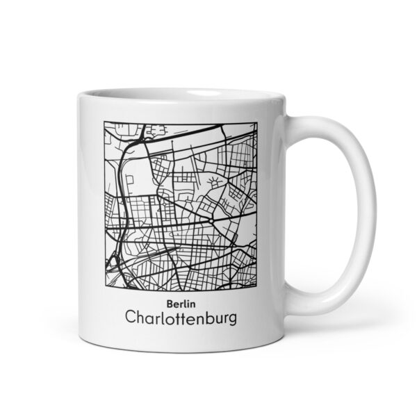Charlottenburg Tasse – Straßenkarte Berlin, quadratisch