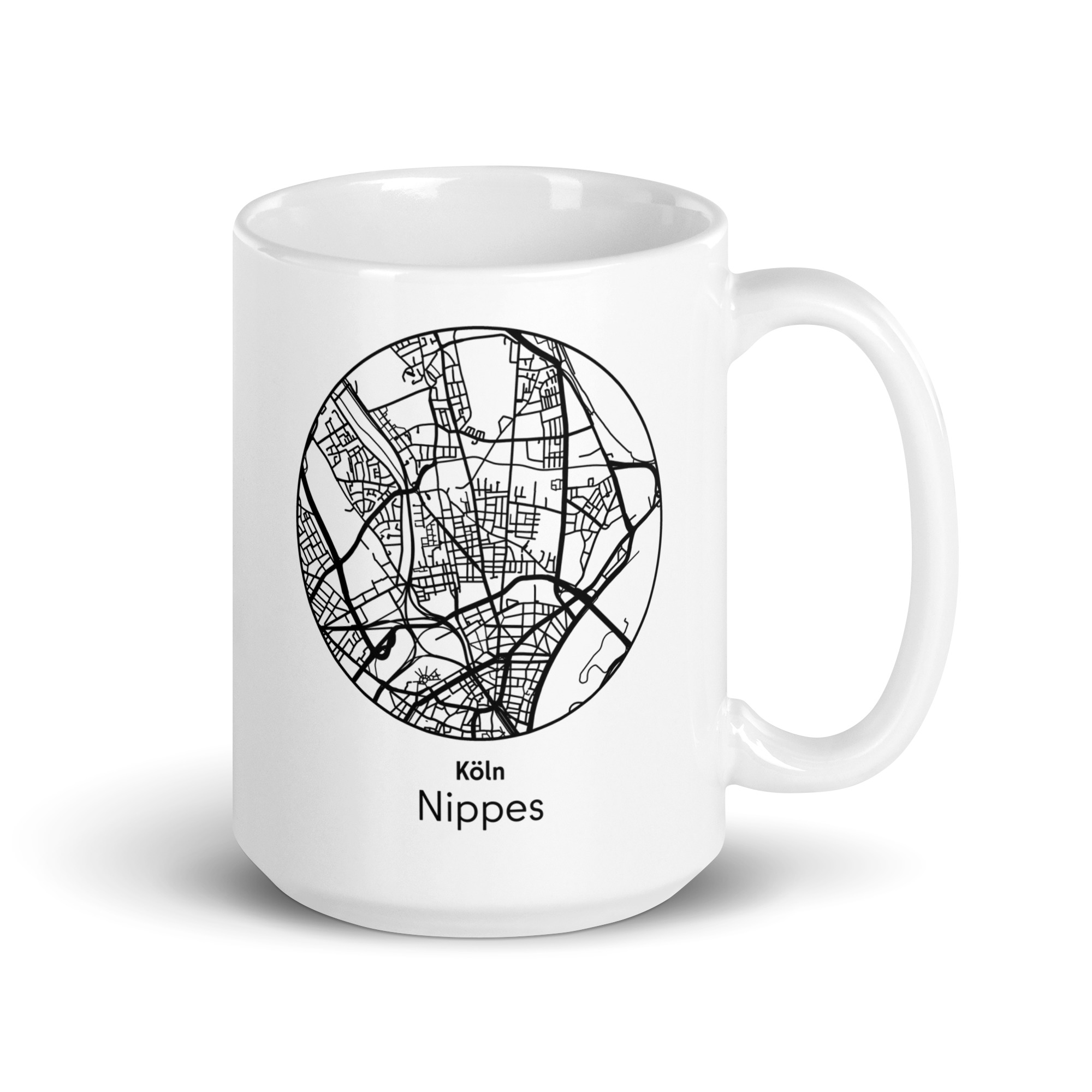 Nippes Tasse – Straßenkarte Köln, rund – Bild 2