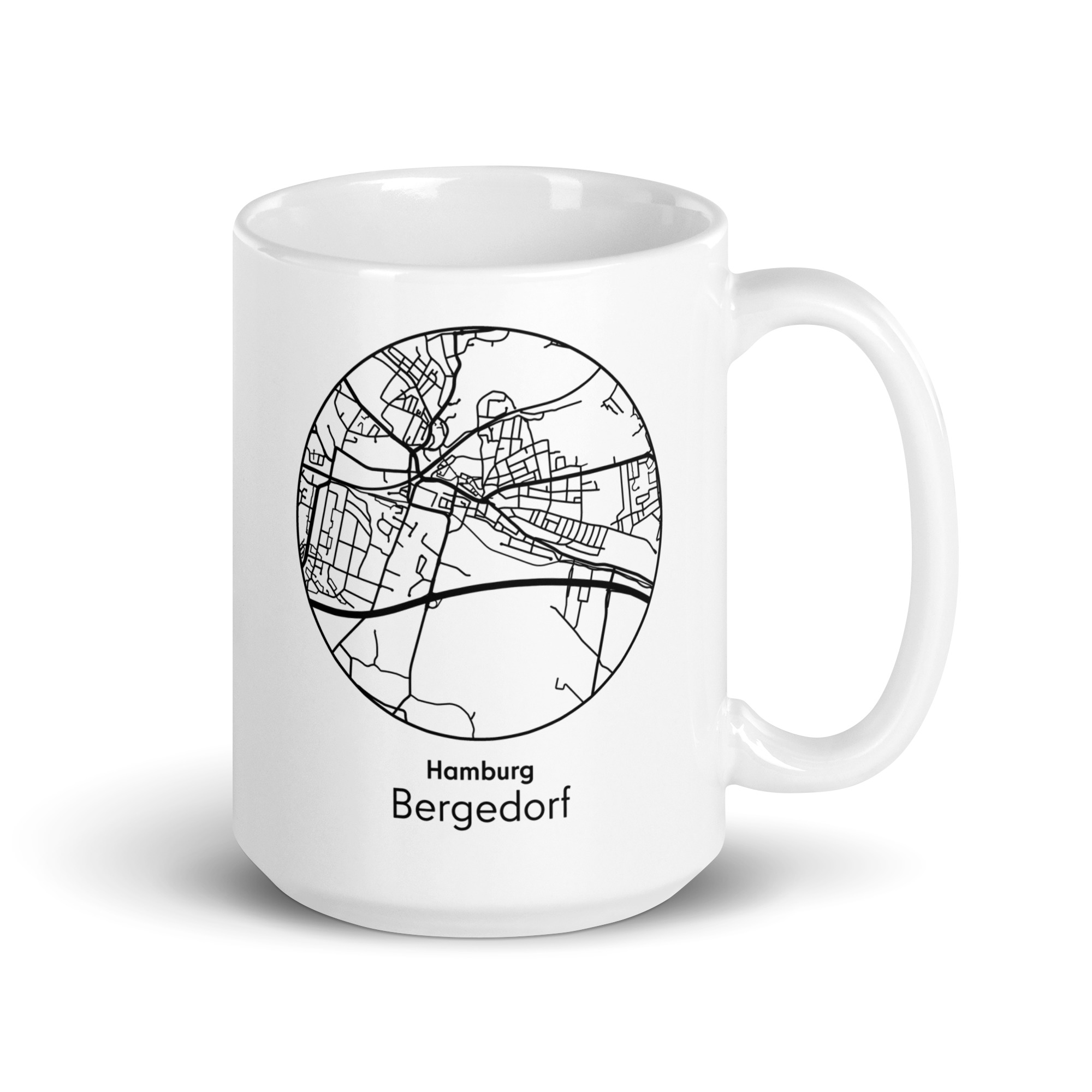 Bergedorf Tasse – Straßenkarte Hamburg, rund – Bild 2