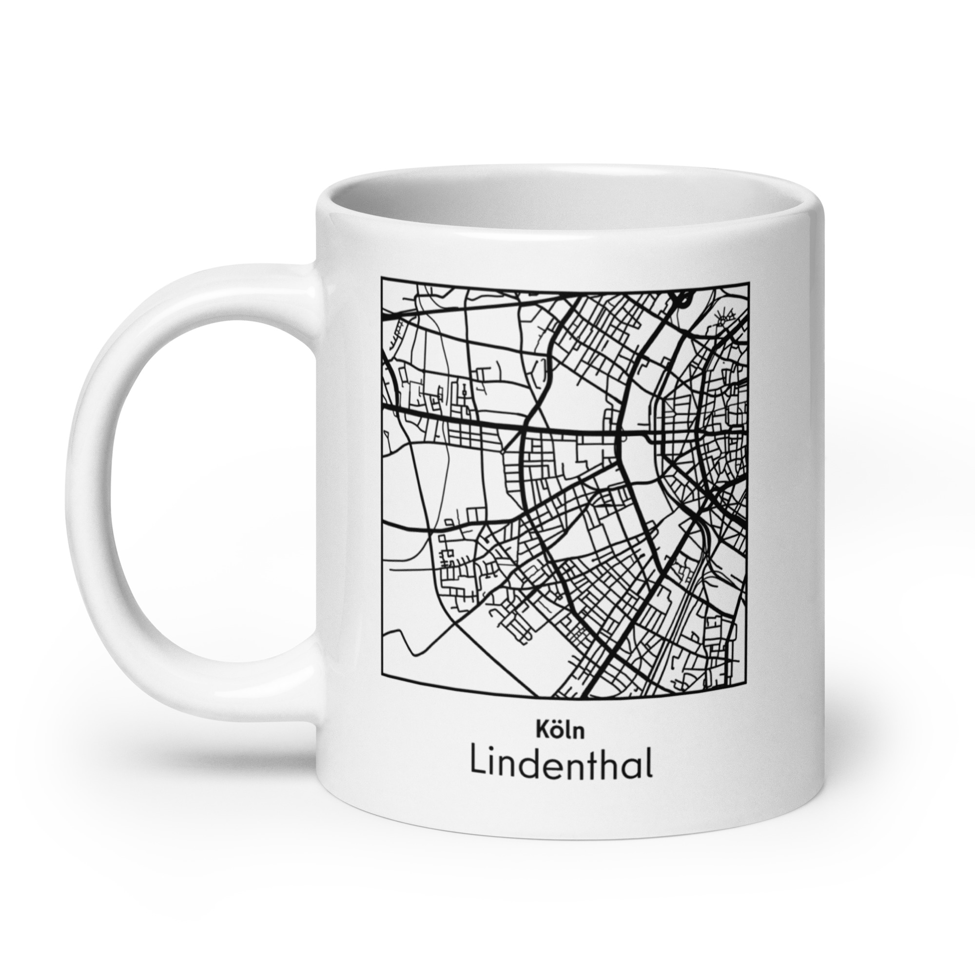 Lindenthal Tasse – Straßenkarte Köln, quadratisch – Bild 3