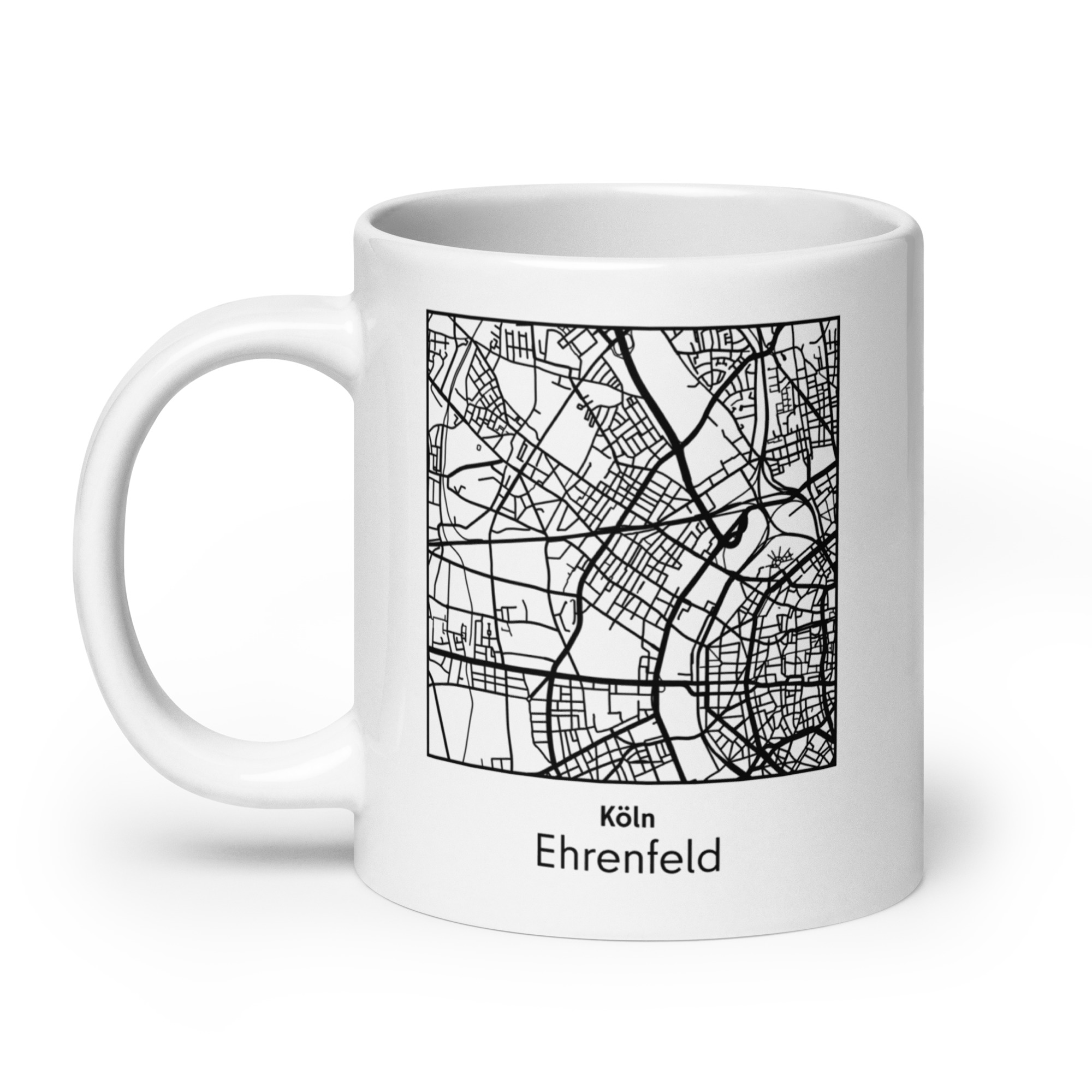 Ehrenfeld Tasse – Straßenkarte Köln, quadratisch – Bild 3