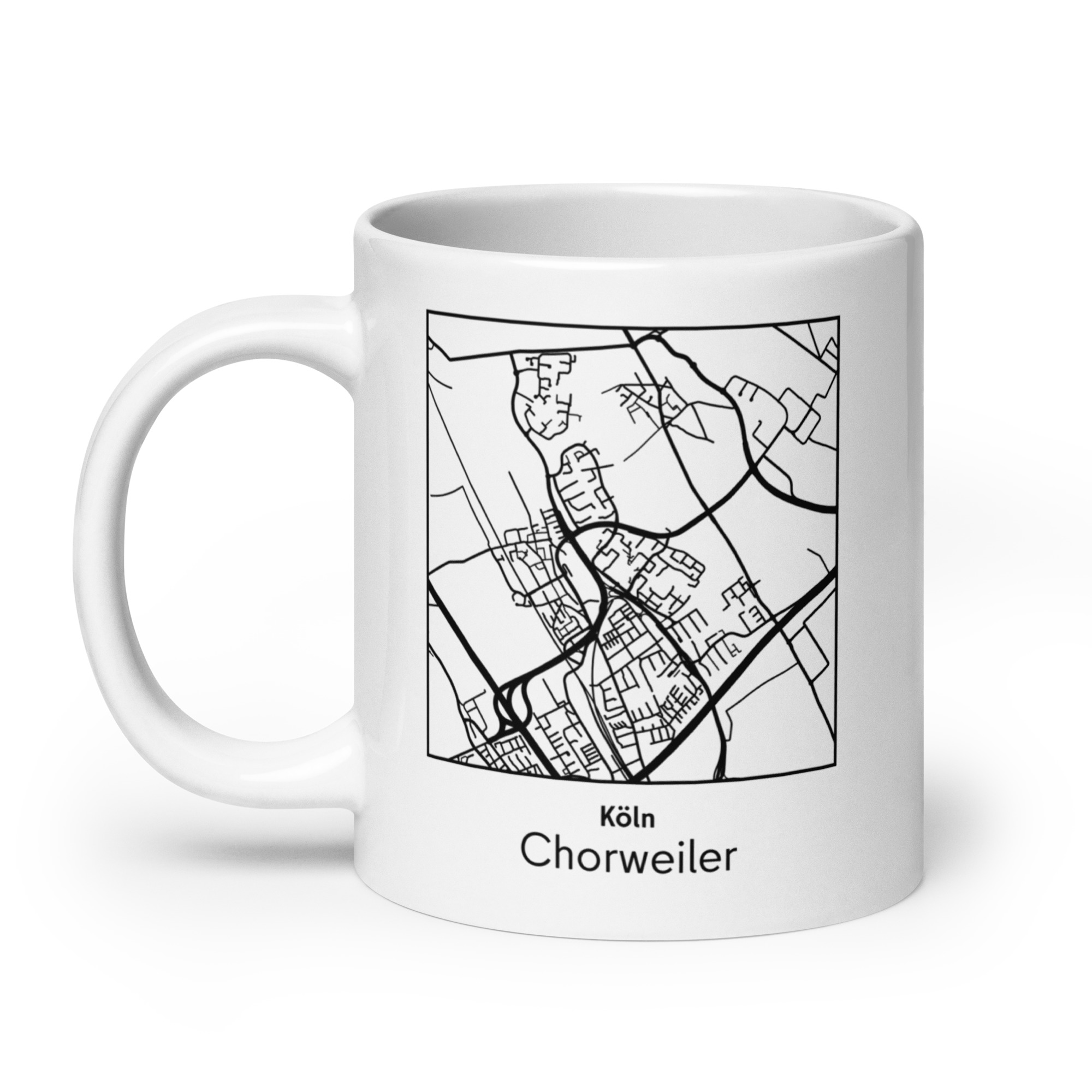 Chorweiler Tasse – Straßenkarte Köln, quadratisch – Bild 3