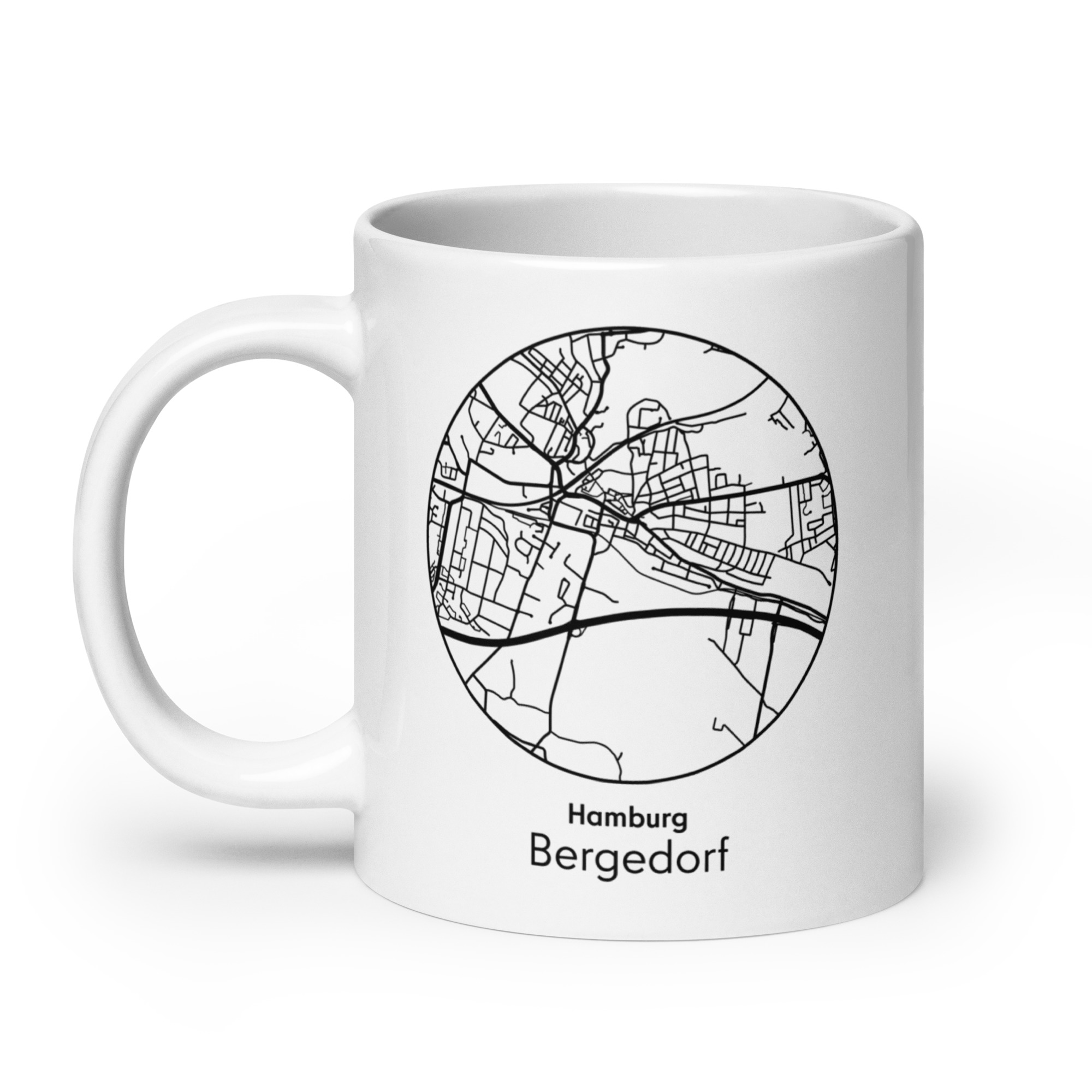 Bergedorf Tasse – Straßenkarte Hamburg, rund – Bild 6