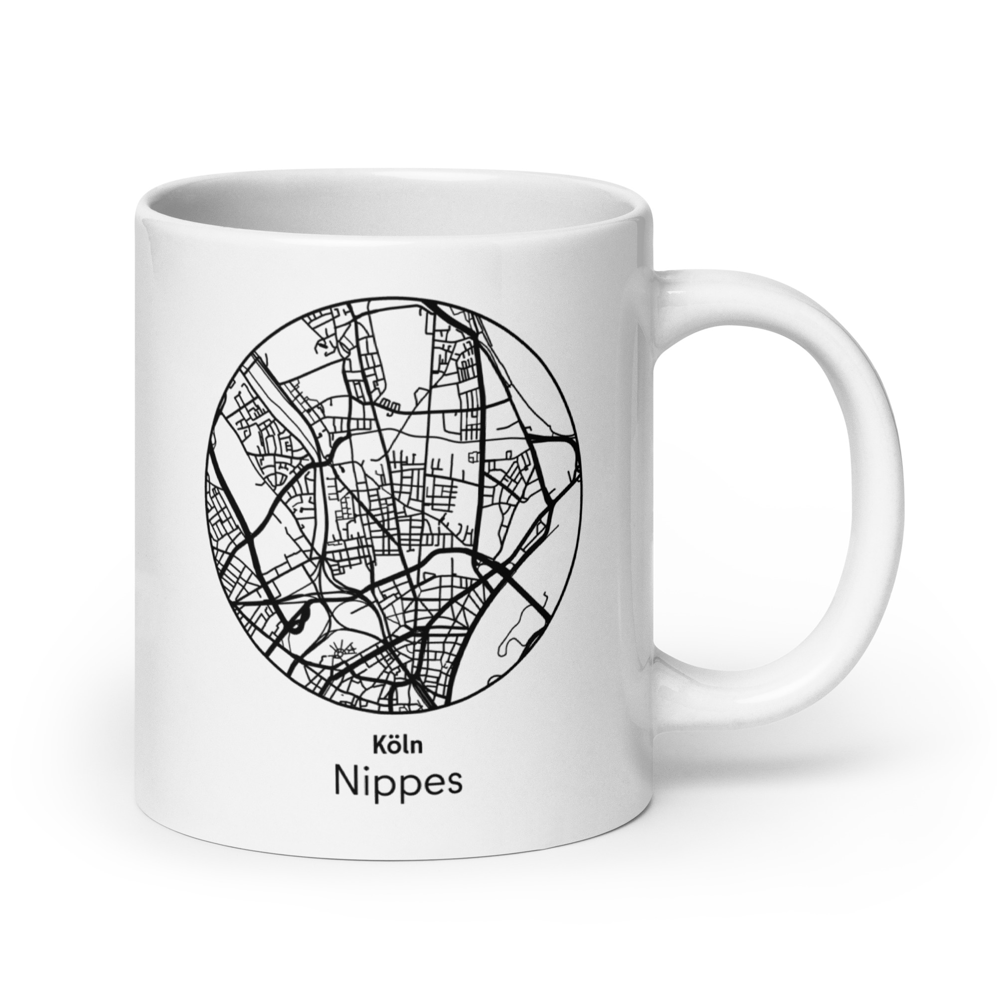 Nippes Tasse – Straßenkarte Köln, rund – Bild 5