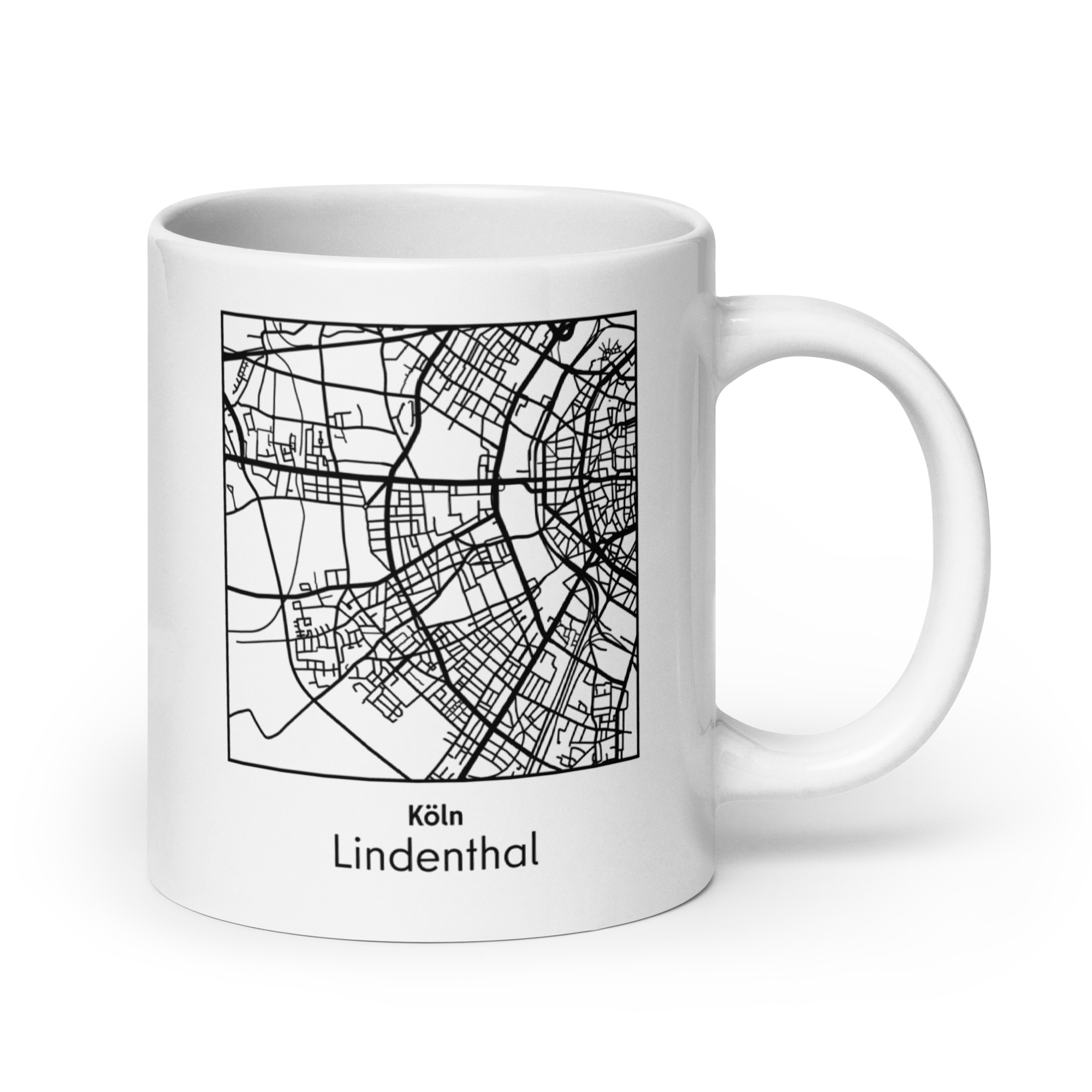 Lindenthal Tasse – Straßenkarte Köln, quadratisch – Bild 2