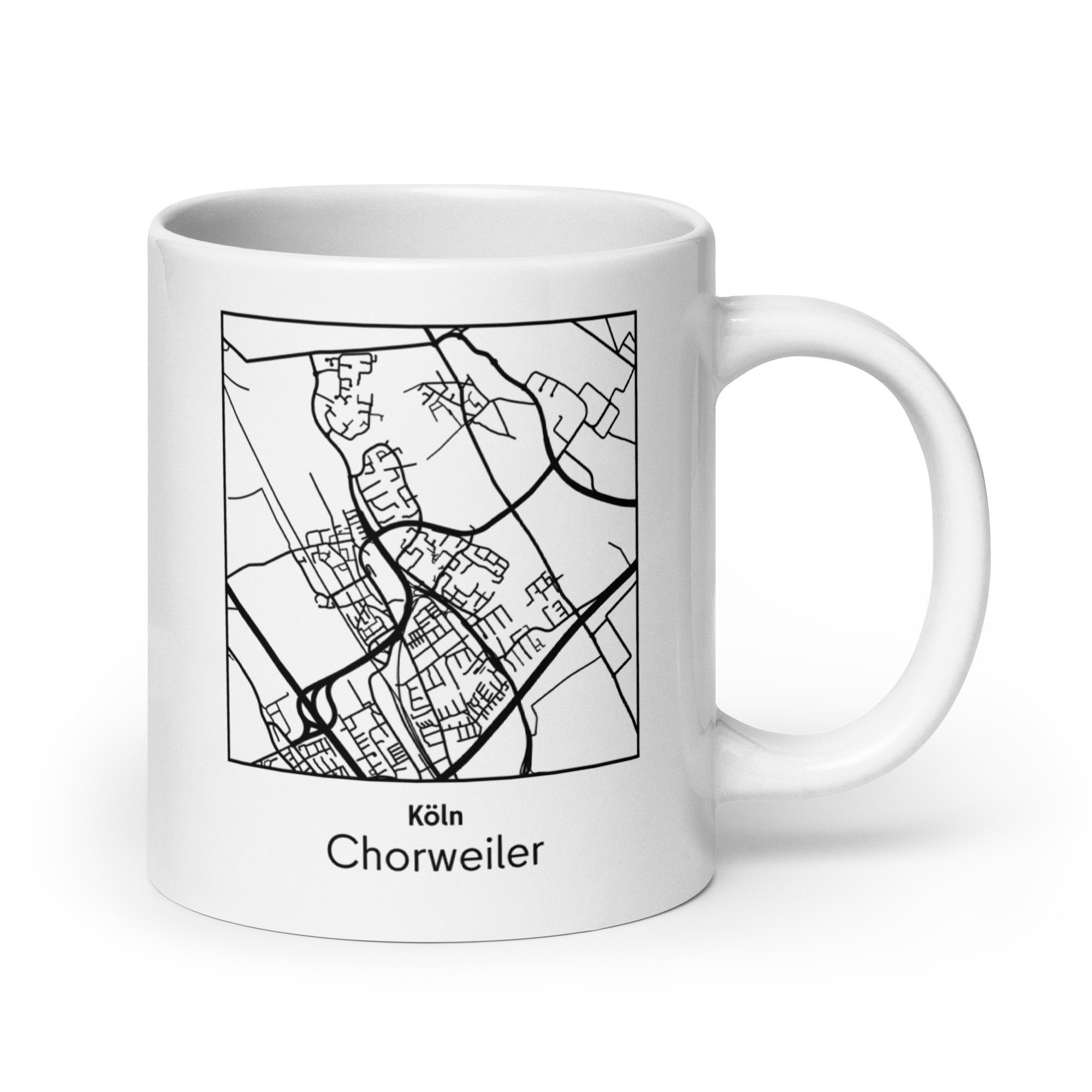 Chorweiler Tasse – Straßenkarte Köln, quadratisch – Bild 2