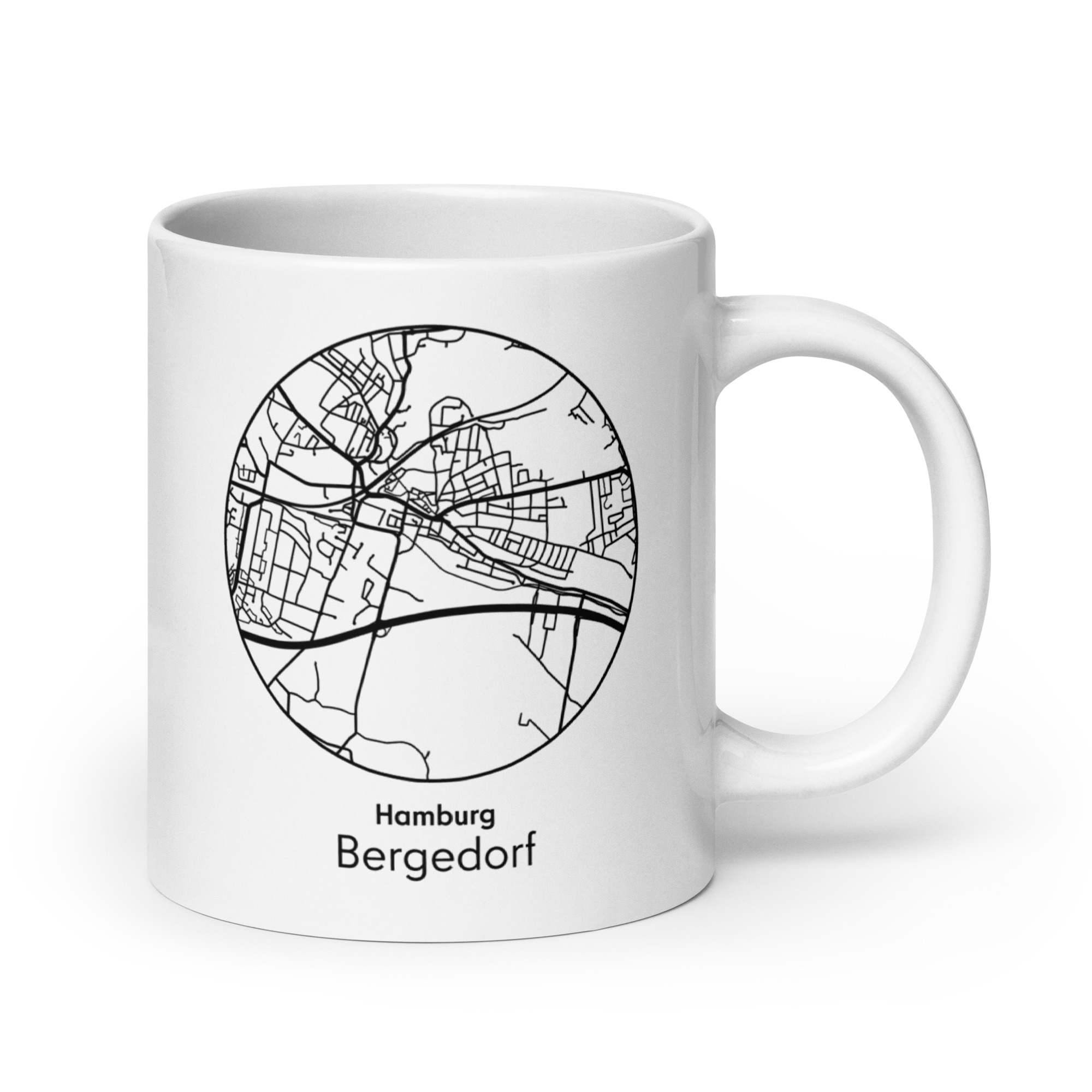 Bergedorf Tasse – Straßenkarte Hamburg, rund – Bild 5