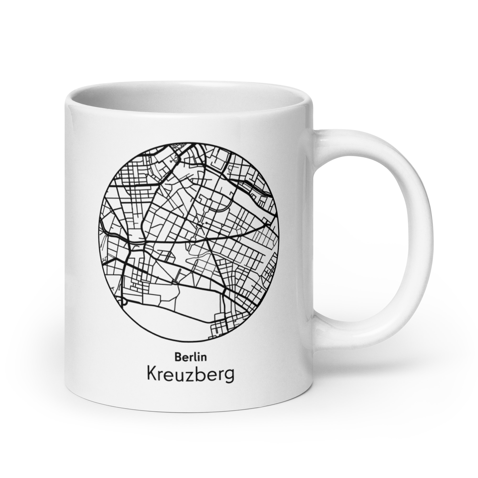 Kreuzberg Tasse – Straßenkarte Berlin, rund – Bild 4