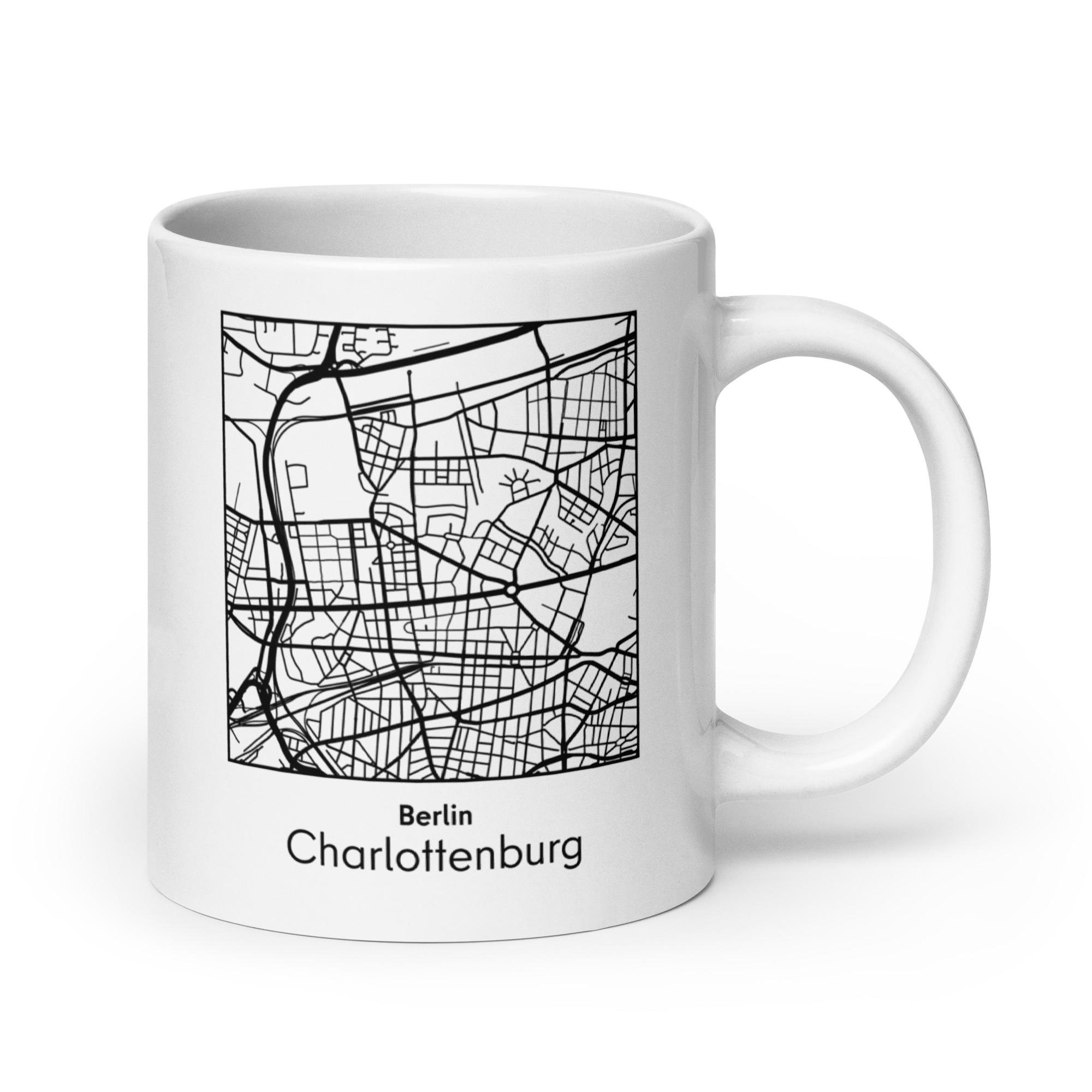 Charlottenburg Tasse – Straßenkarte Berlin, quadratisch – Bild 2