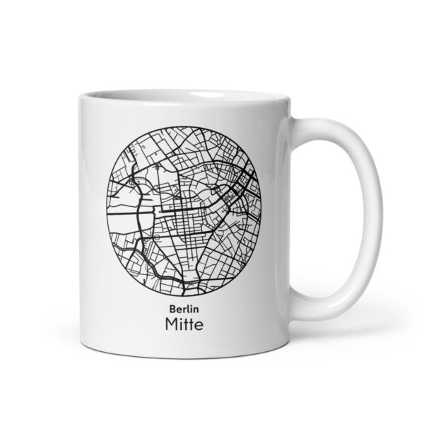 Mitte Tasse – Straßenkarte Berlin, rund