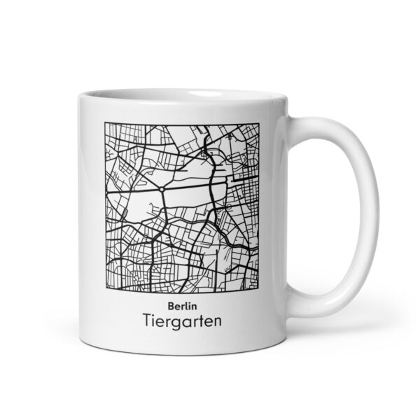Tiergarten Tasse – Straßenkarte Berlin, quadratisch