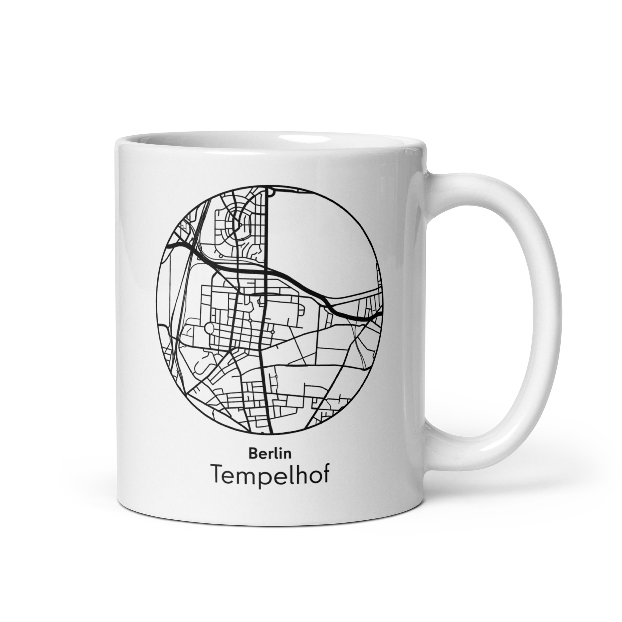 Tempelhof Tasse – Straßenkarte Berlin, rund
