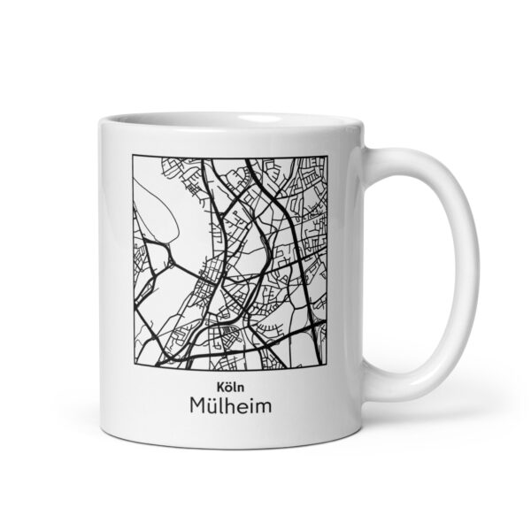 Mülheim Tasse – Straßenkarte Köln, quadratisch