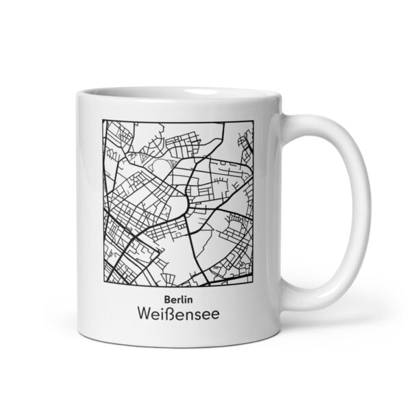 Weißensee Tasse – Straßenkarte Berlin, quadratisch