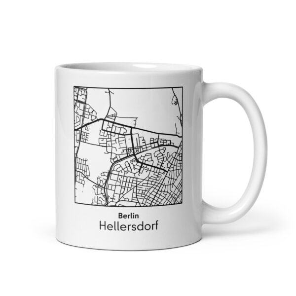 Hellersdorf Tasse – Straßenkarte Berlin, quadratisch