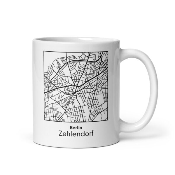 Zehlendorf Tasse – Straßenkarte Berlin, quadratisch