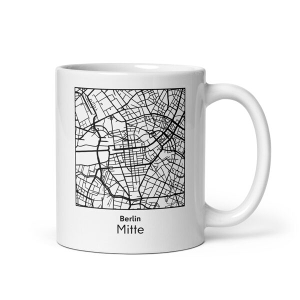 Mitte Tasse – Straßenkarte Berlin, quadratisch