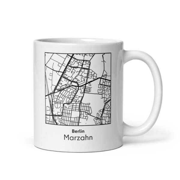 Marzahn Tasse – Straßenkarte Berlin, quadratisch