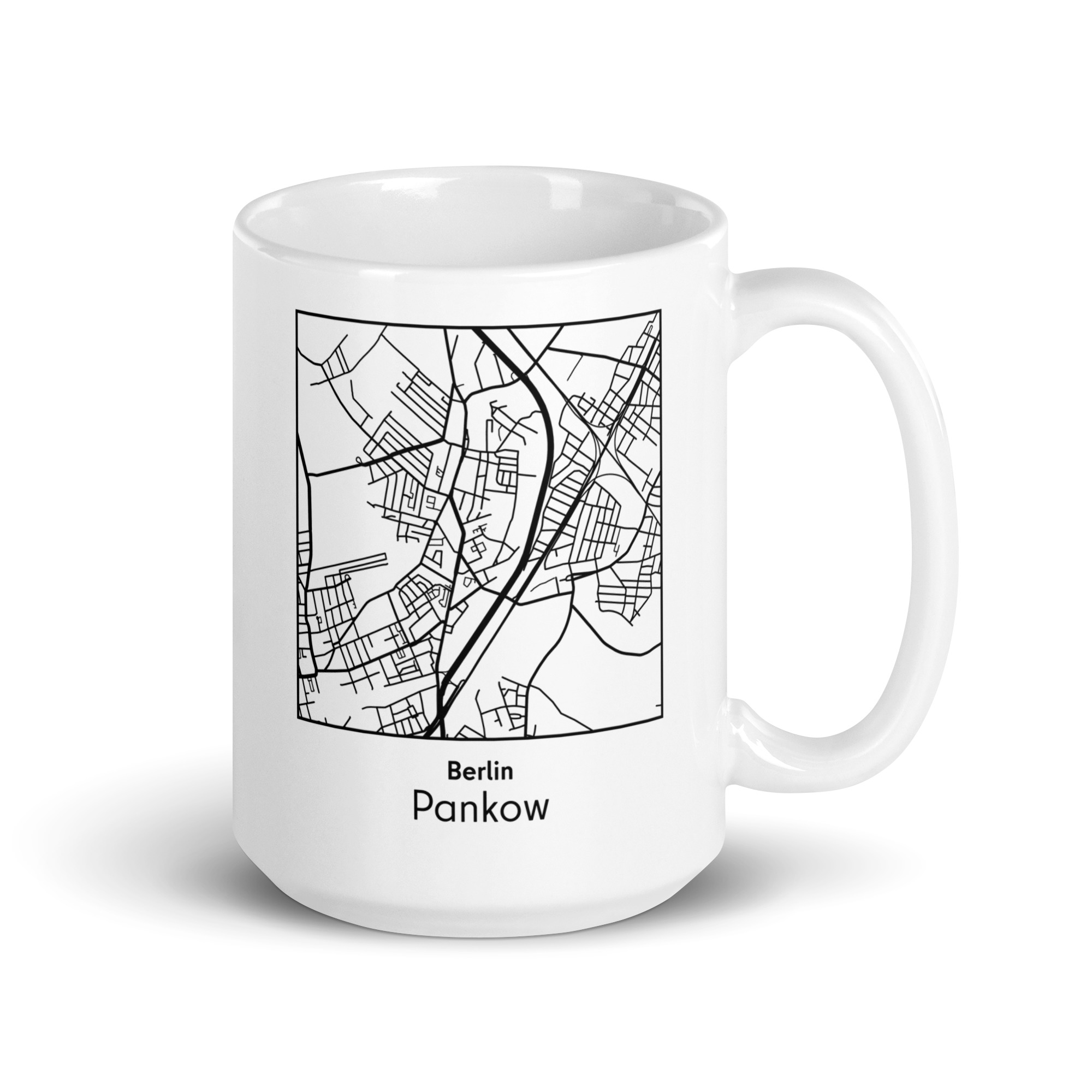 Pankow Tasse – Straßenkarte Berlin, quadratisch – Bild 2