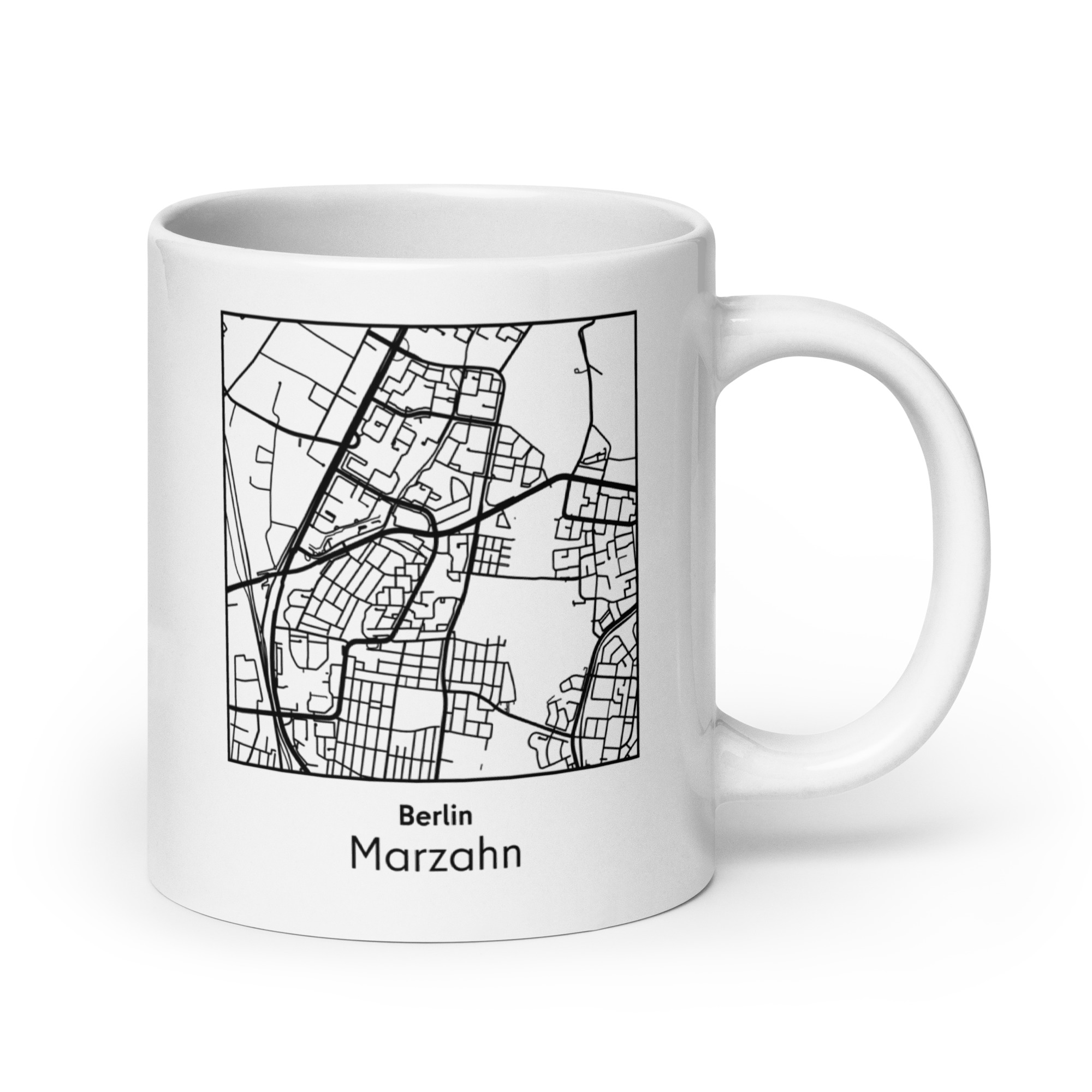 Marzahn Tasse – Straßenkarte Berlin, quadratisch – Bild 4