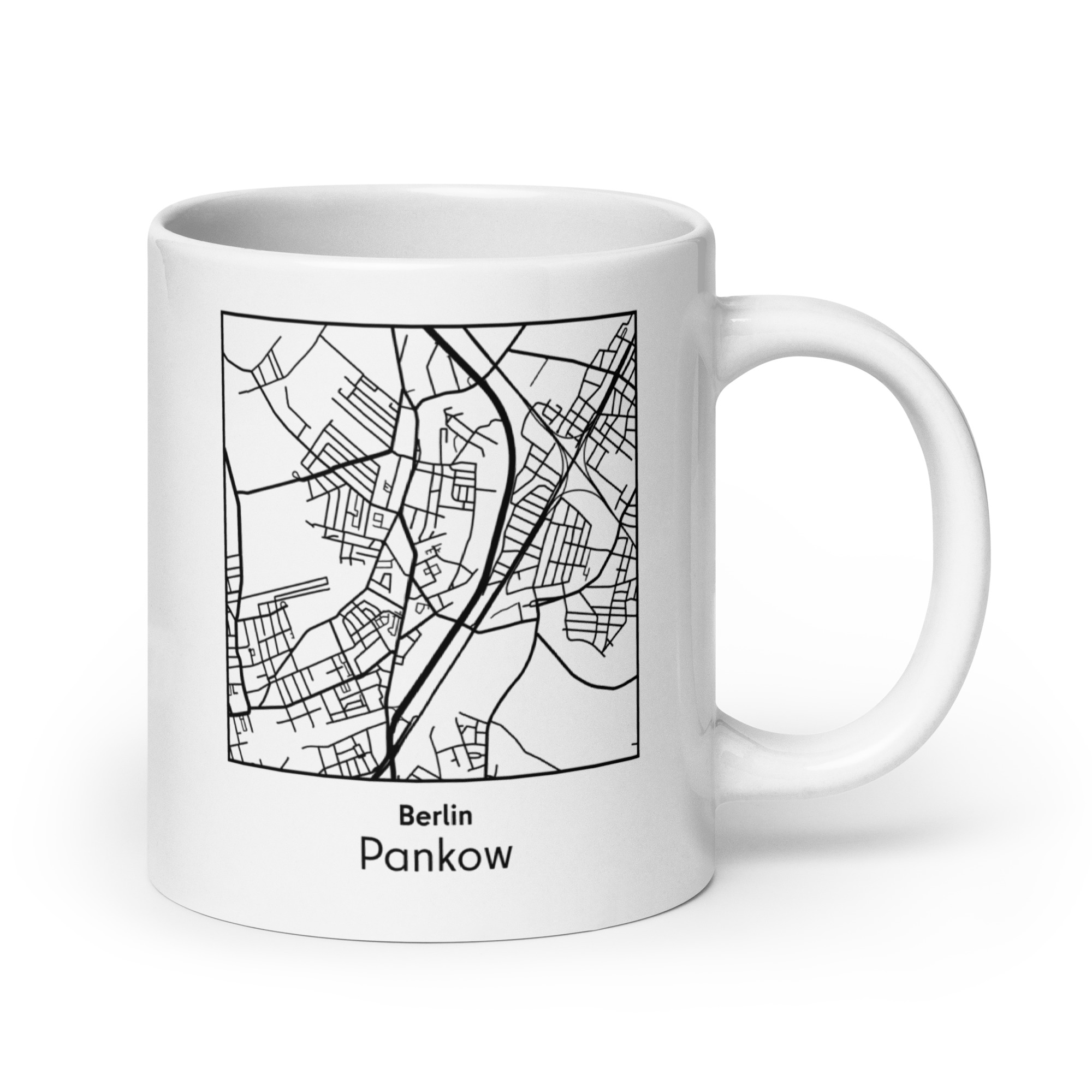 Pankow Tasse – Straßenkarte Berlin, quadratisch – Bild 4
