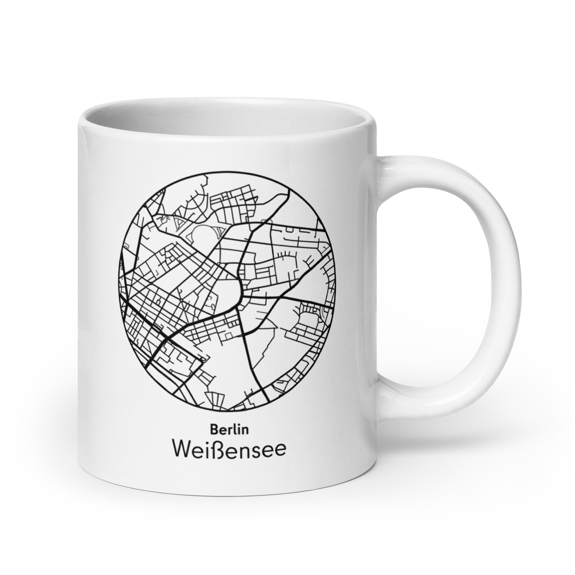 Weißensee Tasse – Straßenkarte Berlin, rund – Bild 4